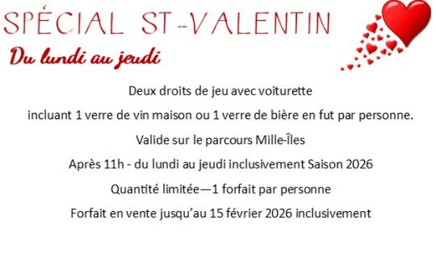 Image de Spécial St-Valentin Lundi au jeudi