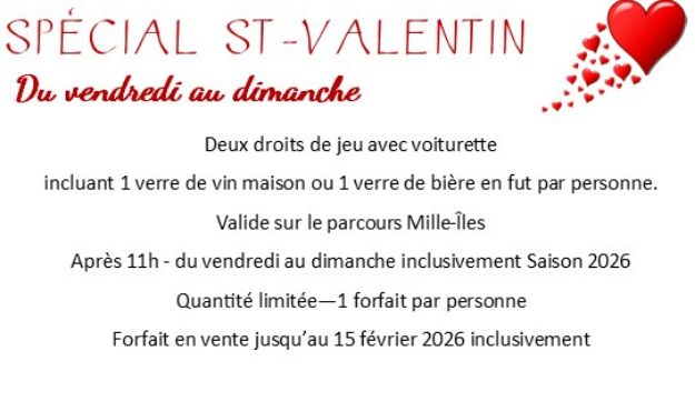 Image de Spécial St-Valentin Vendredi au dimanche